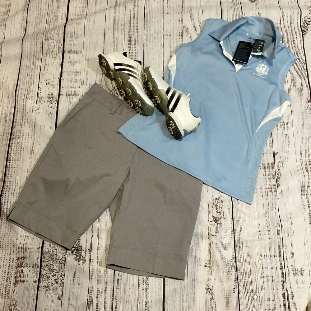 707. Adidas ClimaLite Gray Golf Shorts Size 12 NWOT